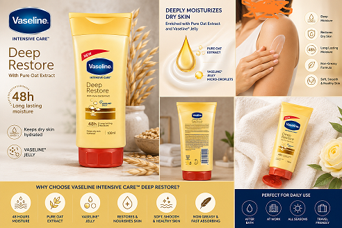 Vaseline Intensive Care Deep Restore Lotion 100ml | 48 Hours Moisture Body Lotion in Pakistan